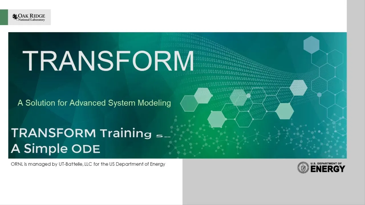 TRANSFORM Training Video: A Simple ODE